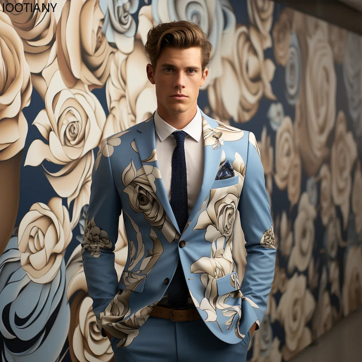 Colorful Flower Pattern Floral Elements 3D Printing Suit