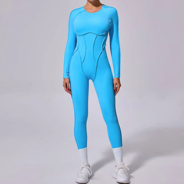 Backless Long-sleeved One-piece Jumpsuit