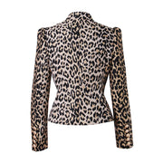 WOMEN CLASSIC LAOPARD PRINTED BLAZER