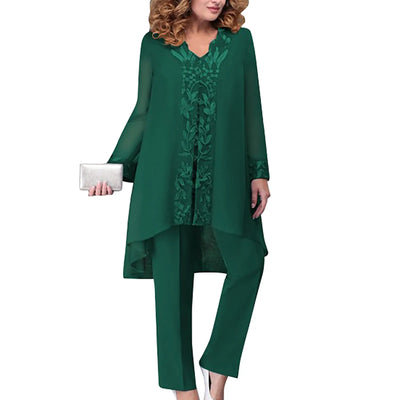 Flora Fashion Embroidery three Piece Temperament suit