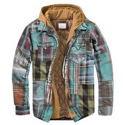 Men's Quilted Lined Button Down Plaid Shirt