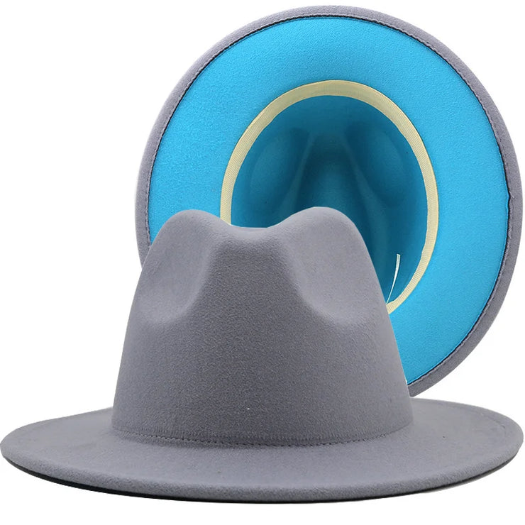 Two toned fedoras beige bottom Hat