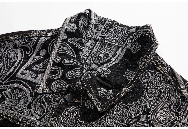 STREETWEAR  PRINTED PATTERN WEAVE  FASHIONABLE COAT