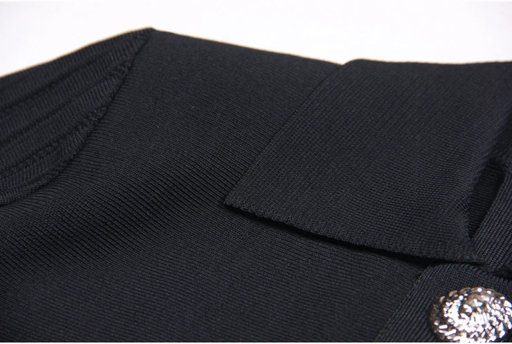 Designer Flip Collar Back Zipper Large Hem Pleated Casual Dress