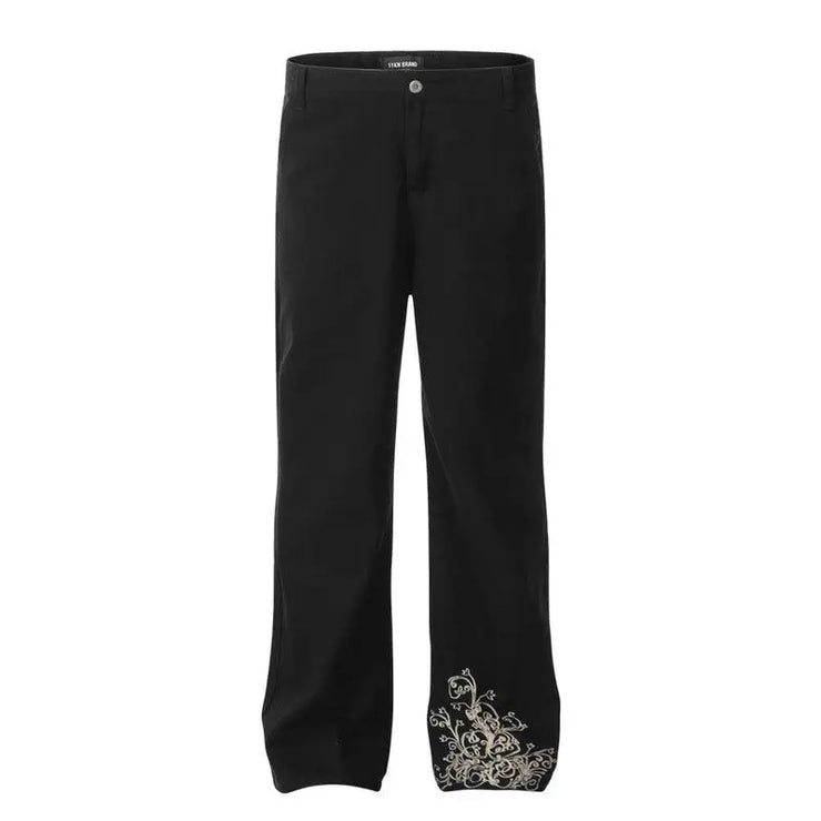 American Embroidered Silhouette Black Trouser