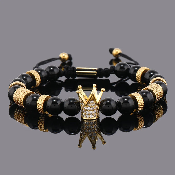 Luxury Natural Stone Beads Stainless Steel