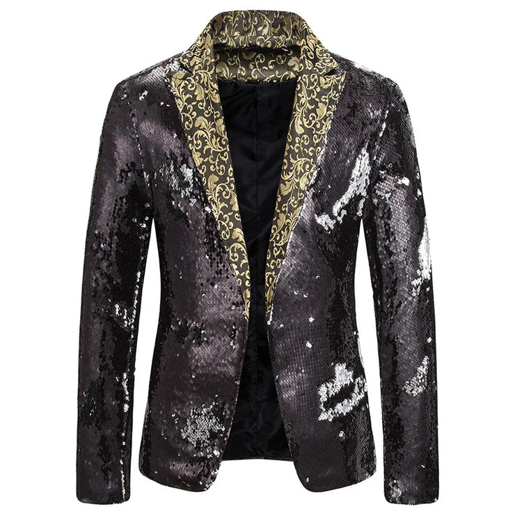 Gold Embroidered V-Neck party jacket