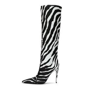 HIGH HEELED LEAPOED PRINT OVERSIZED SLEEVE BOOTS FOR WOMEN