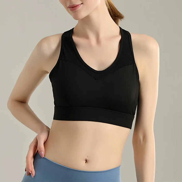 WOMENS SOLID ATHLETIC YOGA CROP TOP
