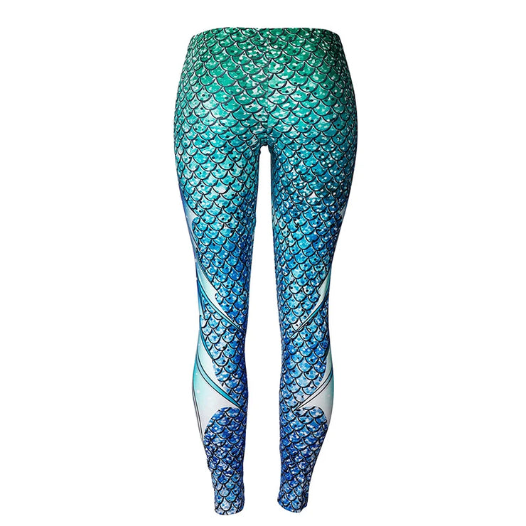 Green Mermaid Cosplay Printed leg-in