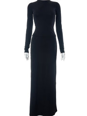 O-NECK LONG SLEEV SPRING TWO PIECE  SET OF SKIRT