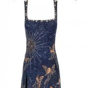 Luxury slim Fit Vestidos Printed Party Wear