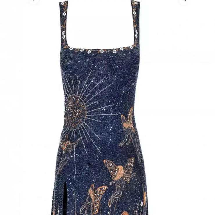 Luxury slim Fit Vestidos Printed Party Wear