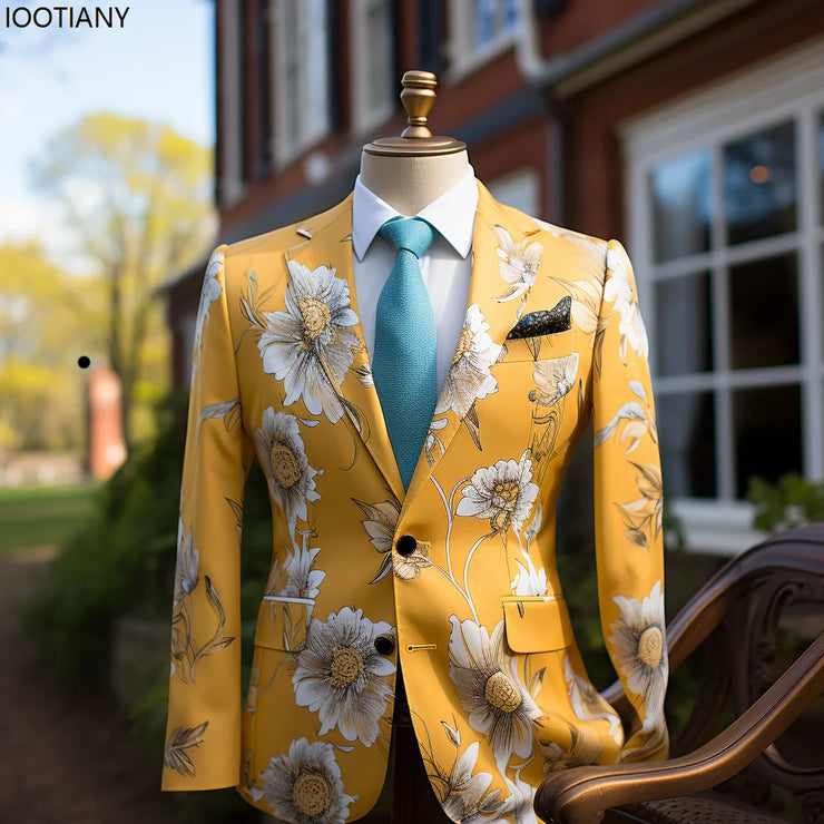 Colorful Flower Pattern Floral Elements 3D Printing Suit
