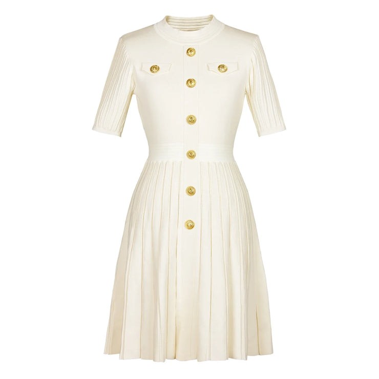 European High-Quality Knitted A-Line Slim Dress