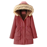 VELVET THICKENED MID LENGTH WARM JACKET