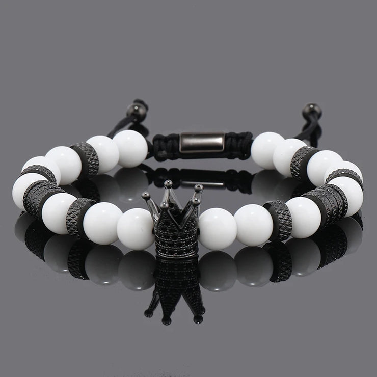 Luxury Natural Stone Beads Stainless Steel