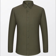 Men's new solid long sleeve casual formal shirt