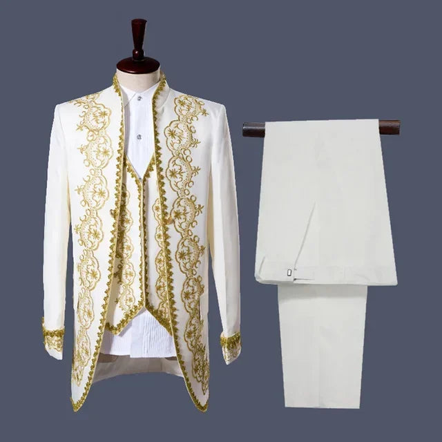 Luxury velvet Gold Embroidery special suit
