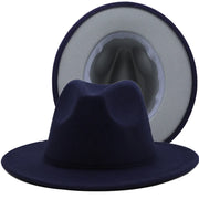 Two toned fedoras beige bottom Hat