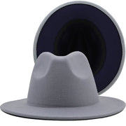 Two toned fedoras beige bottom Hat