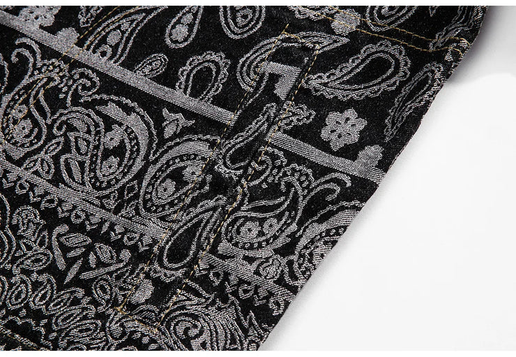 STREETWEAR  PRINTED PATTERN WEAVE  FASHIONABLE COAT