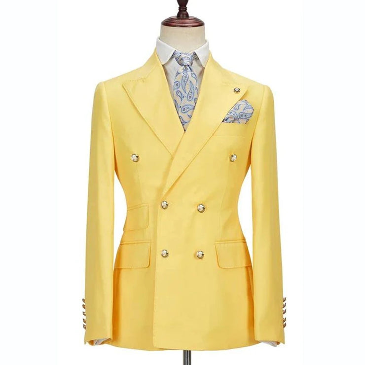 Peak Lapel Elegant Wedding Full Set Male two piece suit