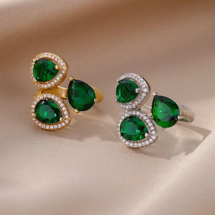 Cubic Green Three-Layer Ring