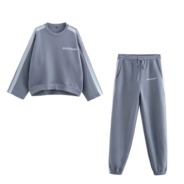Printed O-Neck Sweatshirt Co Ord Sets for women's