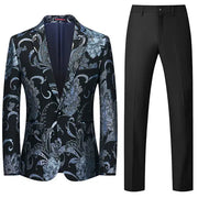 Luxury partywear Slim Fit Jacquard Blazer and Pants