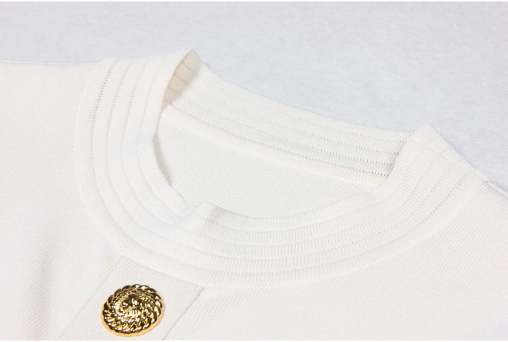 European High-Quality Knitted A-Line Slim Dress
