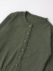 LUXARY LONG SLEEVE TOP KNITTED FASHION BUTTON UP CARDIGANT