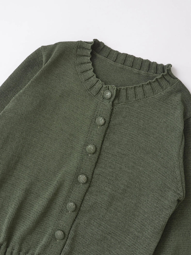 LUXARY LONG SLEEVE TOP KNITTED FASHION BUTTON UP CARDIGANT