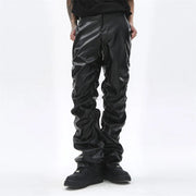 DESIGNER MENS LEATHER HIGH STREET  BLACK TROUSER