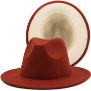 Two toned fedoras beige bottom Hat