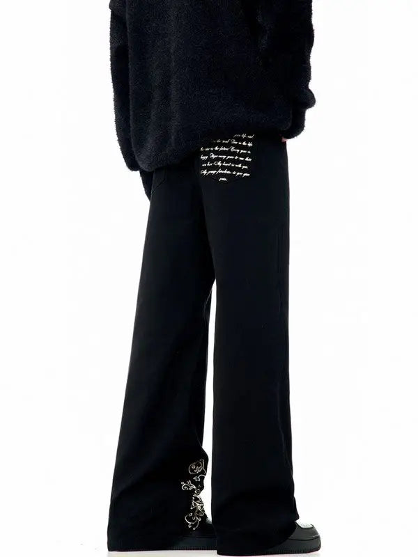 American Embroidered Silhouette Black Trouser