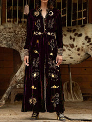 LUXARY VELVET FALL BELT LONG BRITISH STYLE OVERCOAT