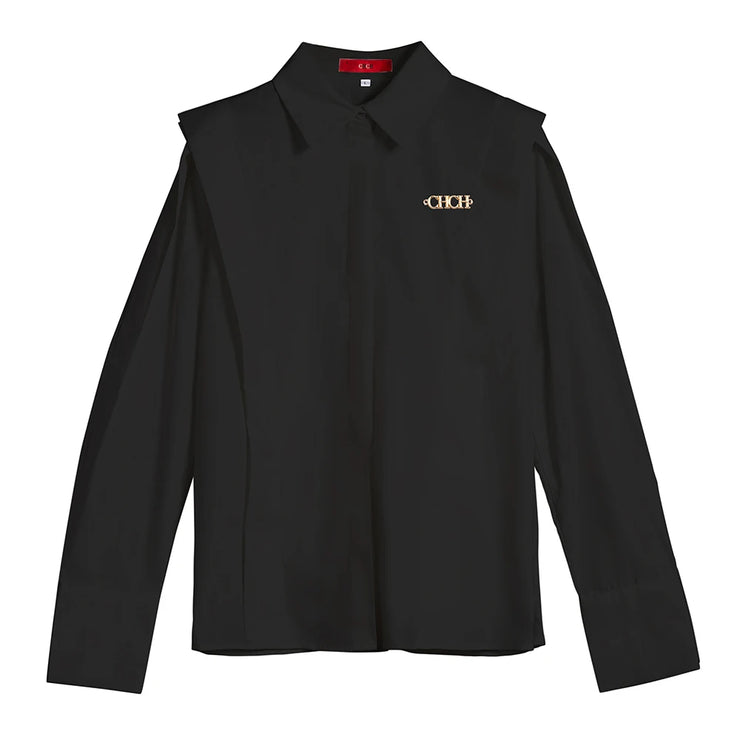 WOMEN'S SOLID OFFICE LONG SLEEVE SINGLE BREASTED SHIRT