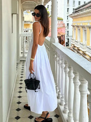 Women's Pull Over Backless Midi Dress
