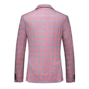 luxury Men's Striped Plaid suit (Jacket +Pants+ Vest)
