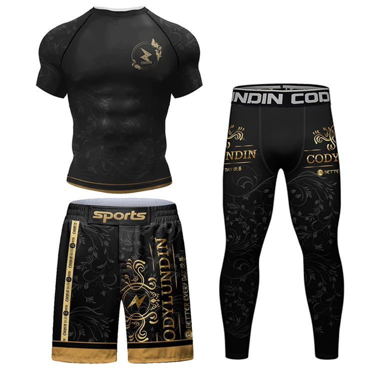 Printed Jiu Jitsu Rashguard Compression Boxing Tracksuit