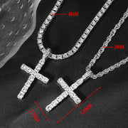 Hip Hop Iced Out Cross Pendant Necklace