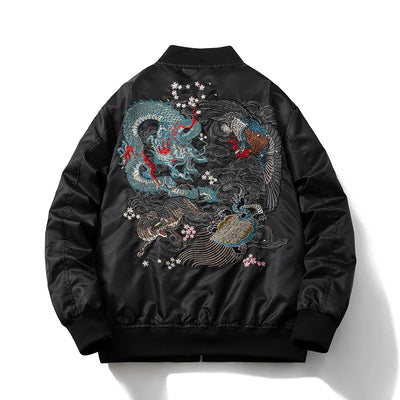 Luxary tiger dragon embroidery vintage jacket