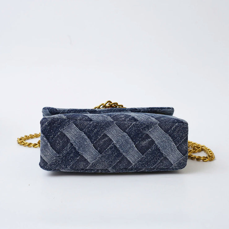 DESIGNER RETRO EAGLE HEAD CROSSBODY DENIM STYLE MESSENGER BAG