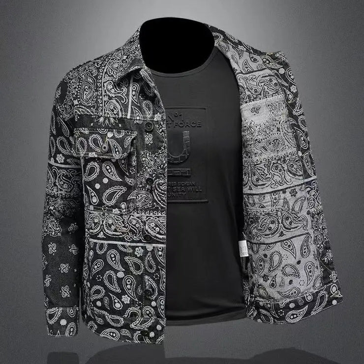 COWBOY OVERSIZED BUTTON BRANDED DENIM COAT