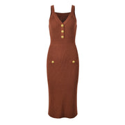 Luxury French  Commuter Round Neck Dress