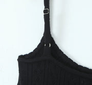 Women's Sexy Hollow Out Knit Sling Midi Dress