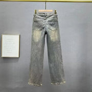 Designer embroidery hign west denim