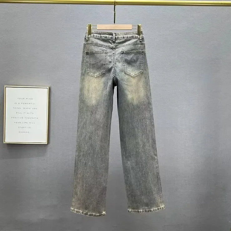 Designer embroidery hign west denim