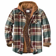 Men's Quilted Lined Button Down Plaid Shirt
